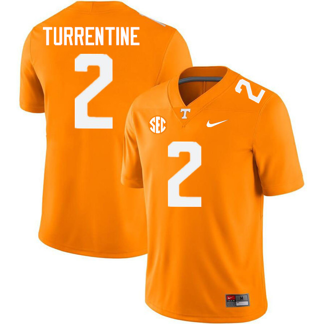 Andre Turrentine Tennessee Jersey,Tennessee Volunteers #2 Andre Turrentine College Jersey-Orange